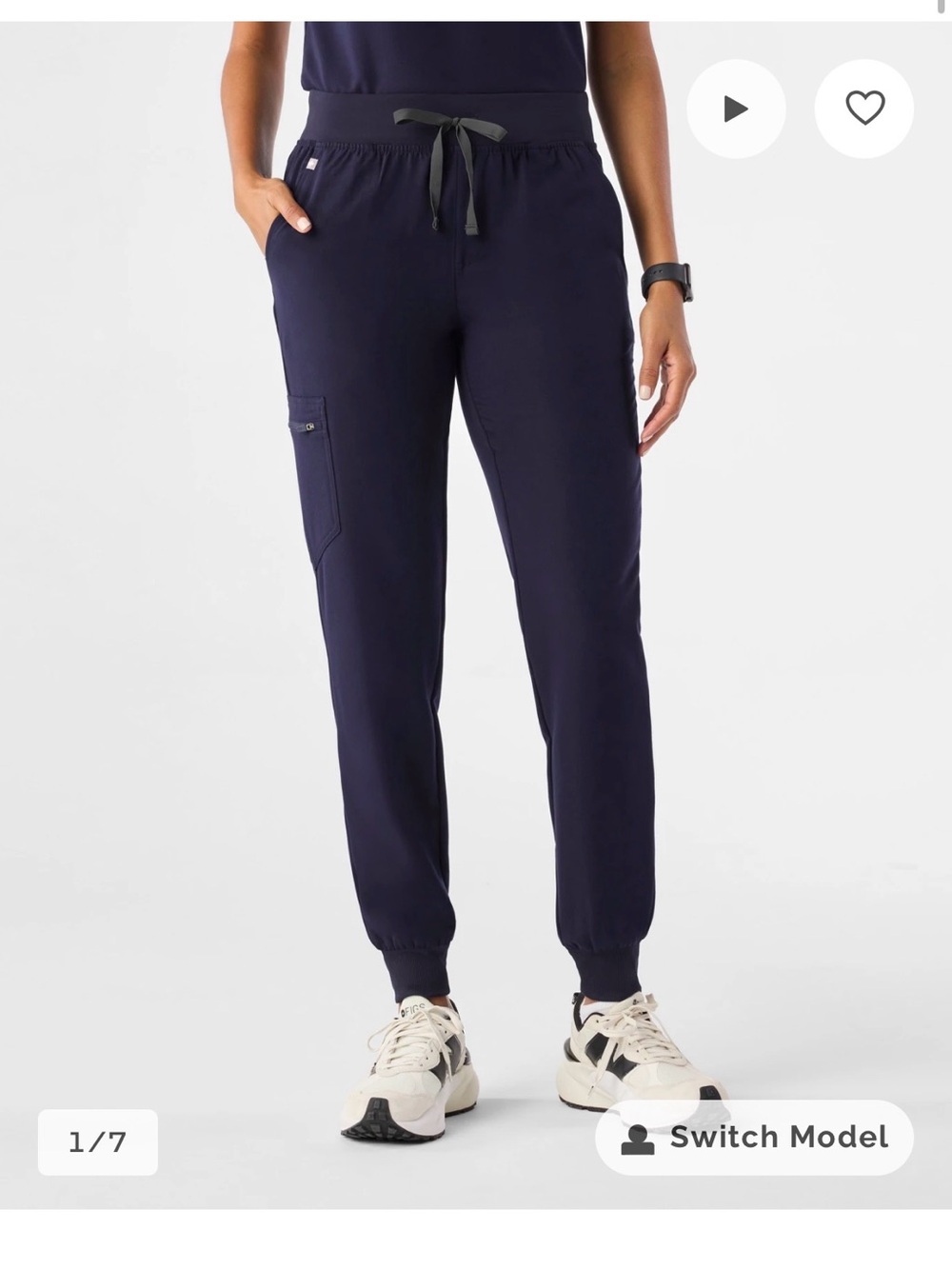 Figs Drawstring Zamora Jogger Scrub Pants - Navy XS P